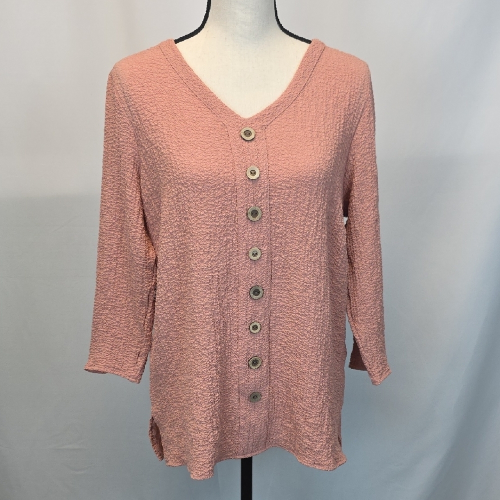 Multiples Blush Textured Blouse - image 2